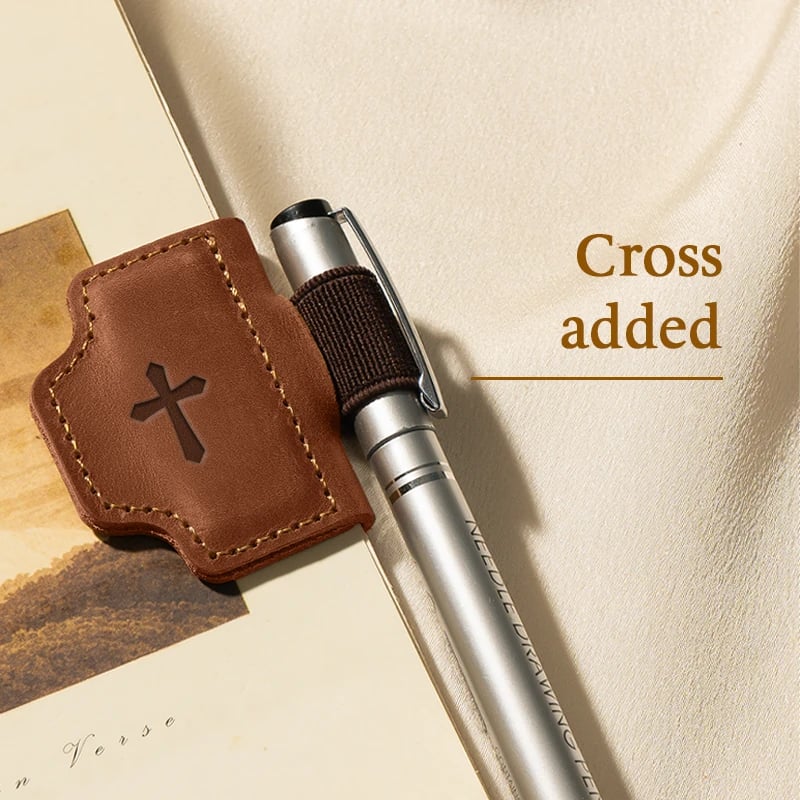 Personalized Magnetic Leather Pen Holder Bookmark