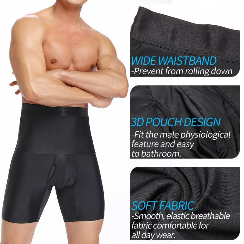 Men's High Waist Shapewear Boxer Briefs