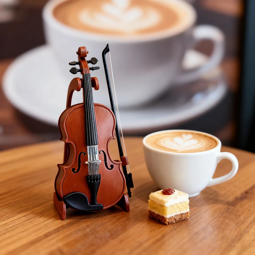 Playable Tiny Violin Figurine