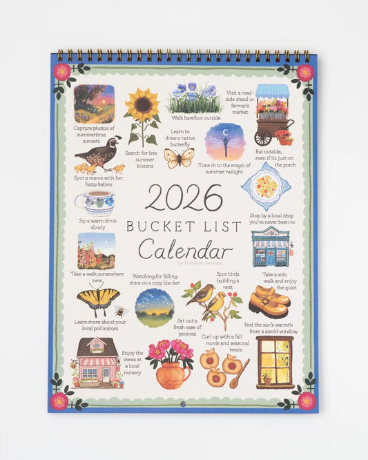 🌸 2026 Bucket List Wall Calendar - Celebration of Life’s Seasons📅
