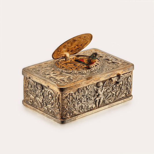 European Three-dimensional Embossed Bird Music Box