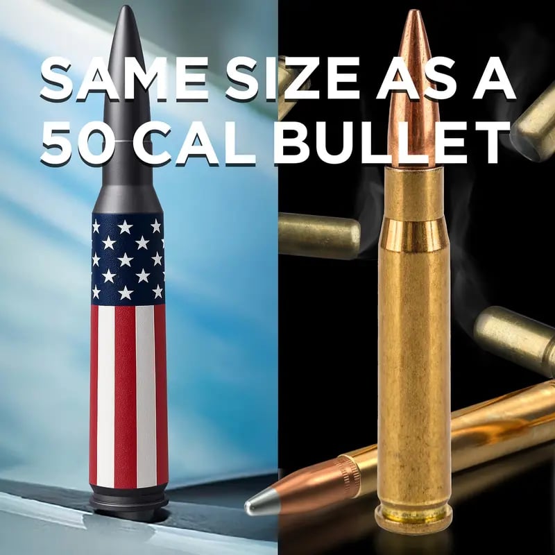 50 Cal Badass Bullet Antenna for Ford Dodge GMC Chevy & Jeep 2007+ Stand Out Upgrade Your Truck Antenna Anti-Theft Design Military-Grade