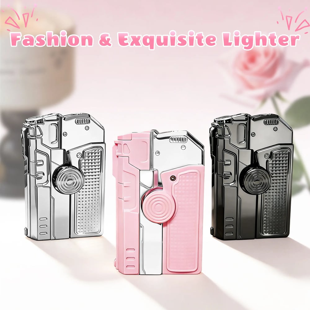 3-in-1 Elegant Pink Flame Windproof Lighter