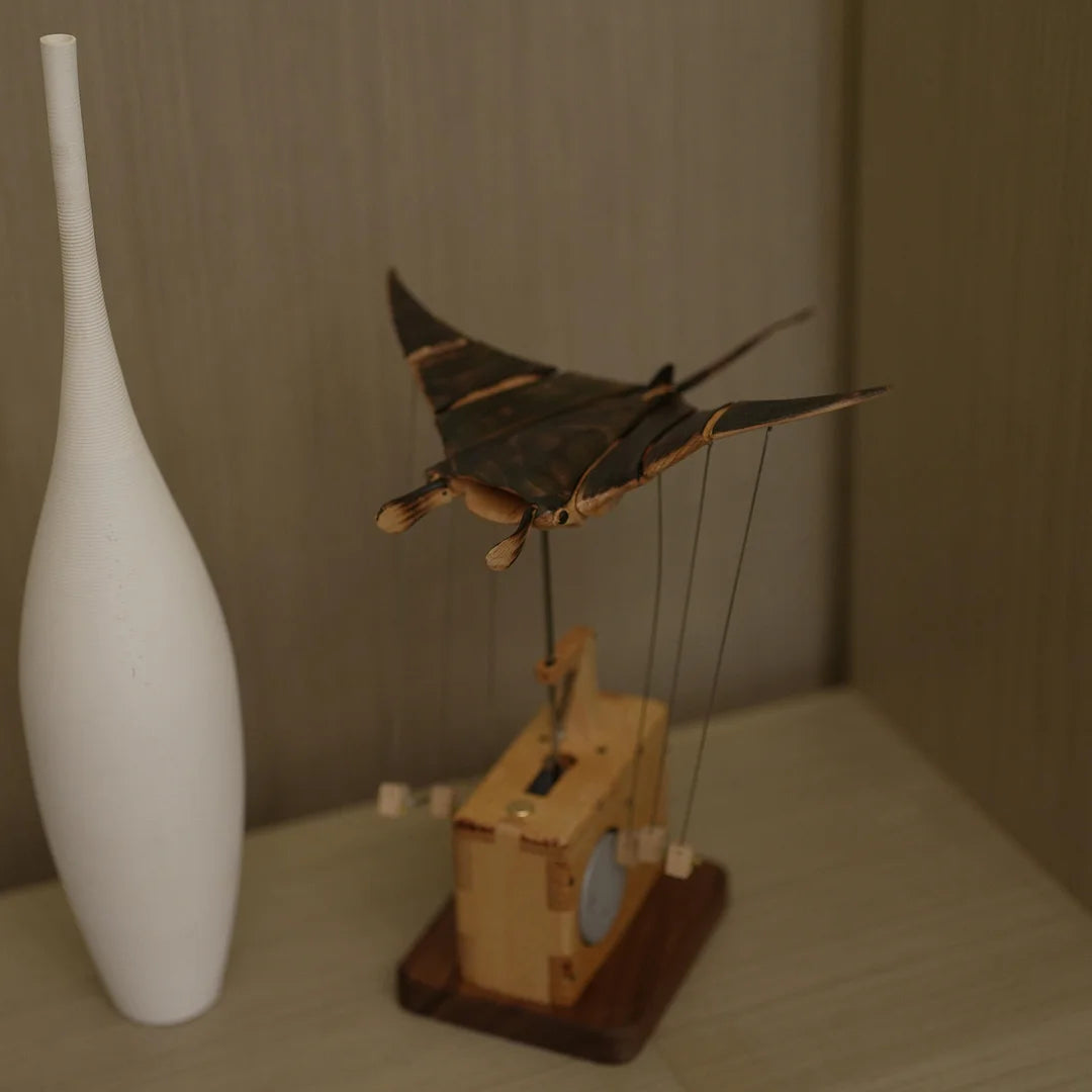Handmade Wooden Electric Bionic Manta Ray Ornament