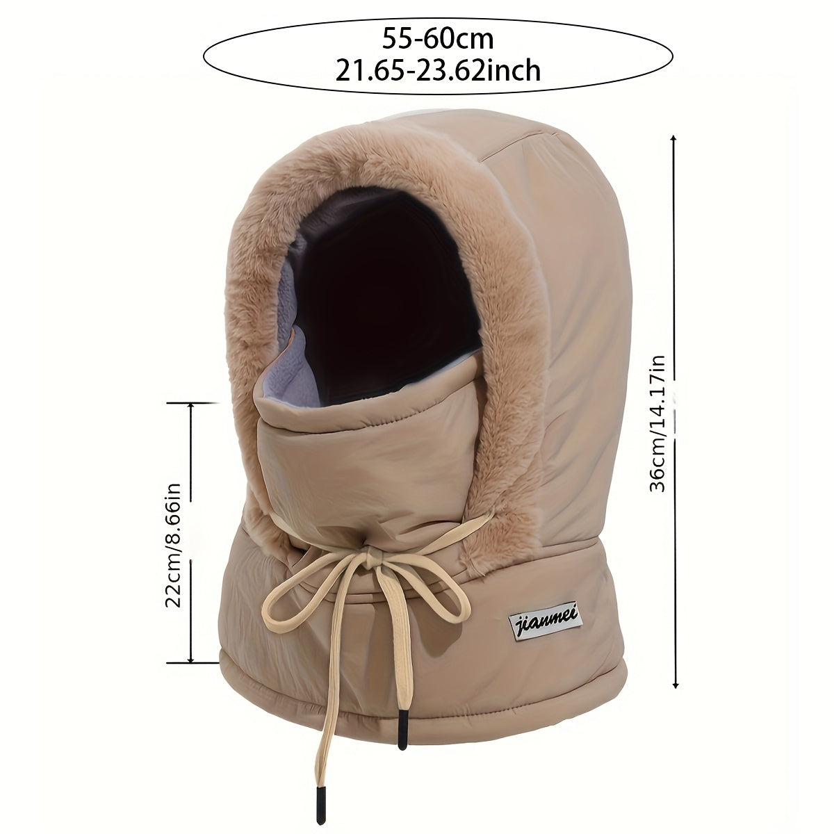 Plush-Lined Thermal Hat with Face Mask - Full Head & Face Protection for Extreme Cold, Unisex Comfort for Skiing/Mountaineering