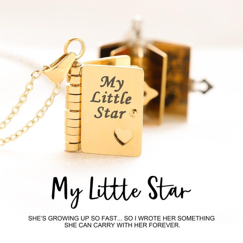 My Little Star Book Necklace for Daughter / Son