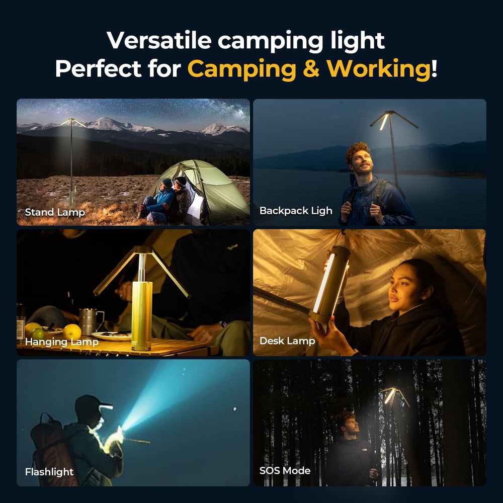 Telescopic Camping Light Rechargeable 15600mAh