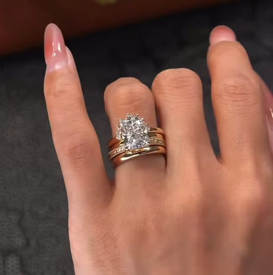 14K Gold - 4-Piece Stackable Ring Set