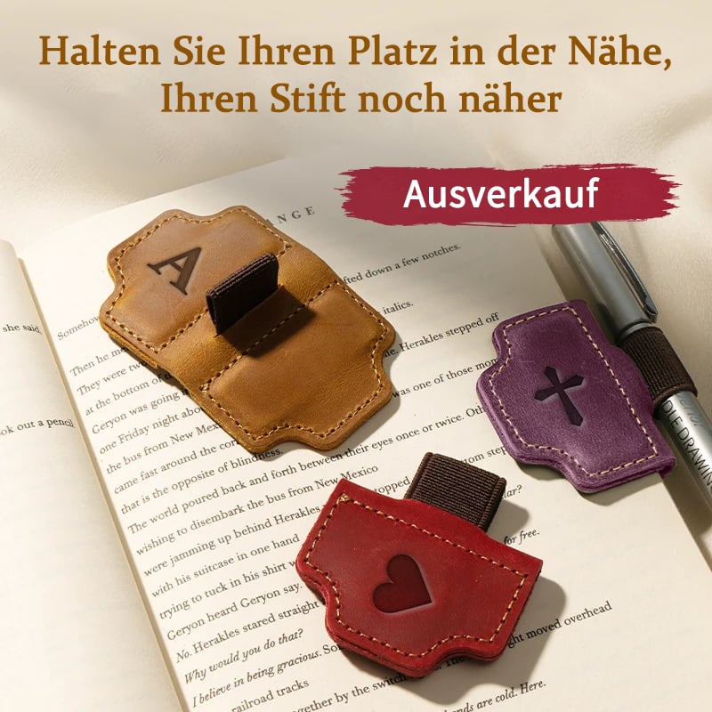 Personalized Magnetic Leather Pen Holder Bookmark