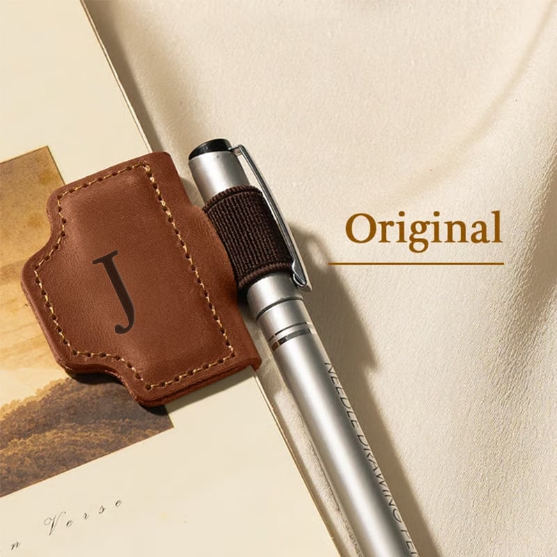 Personalized Magnetic Leather Pen Holder Bookmark