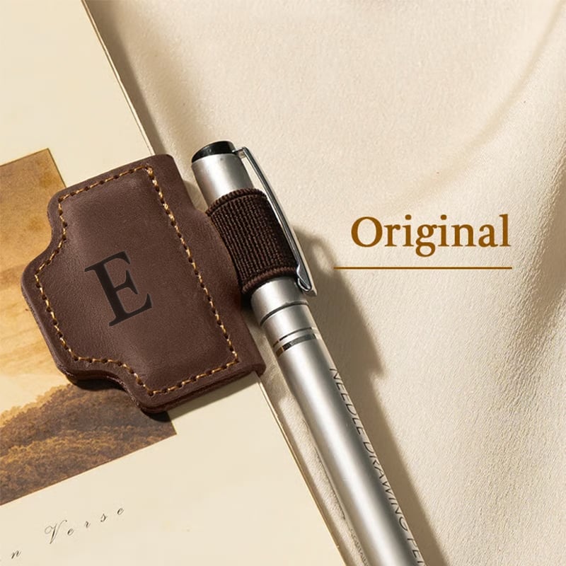 Personalized Magnetic Leather Pen Holder Bookmark