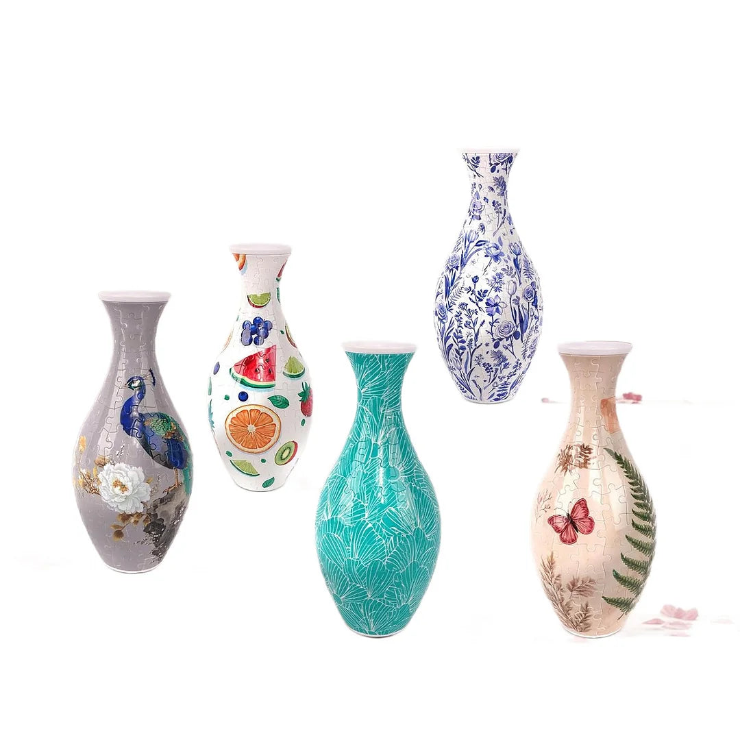 3D Puzzle Vase DIY Living Room Ornament Flower Arrangement Home Decor Children's Birthday Christmas Gift Toy