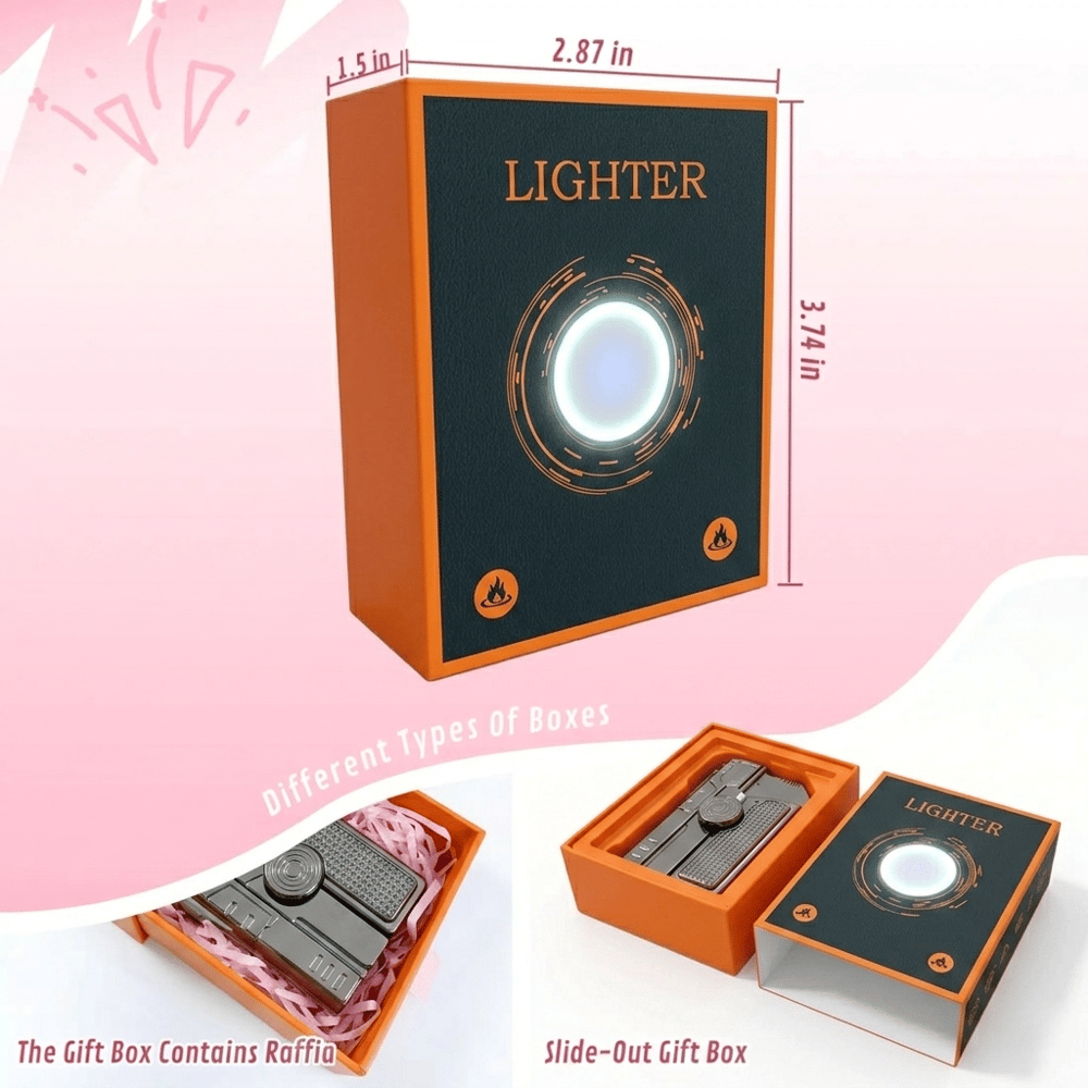 3-in-1 Elegant Pink Flame Windproof Lighter