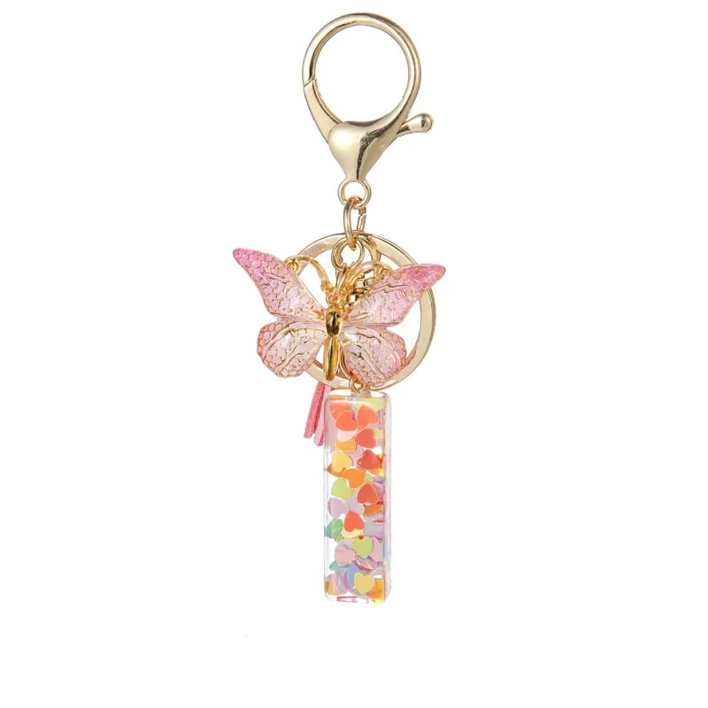 Butterfly Letter Keychain Tassel Design Vibrant Durable Lightweight Gift