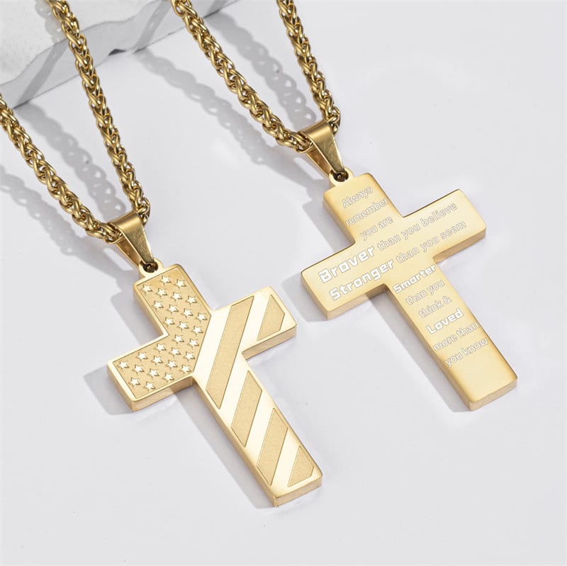 Flag Cross Necklace