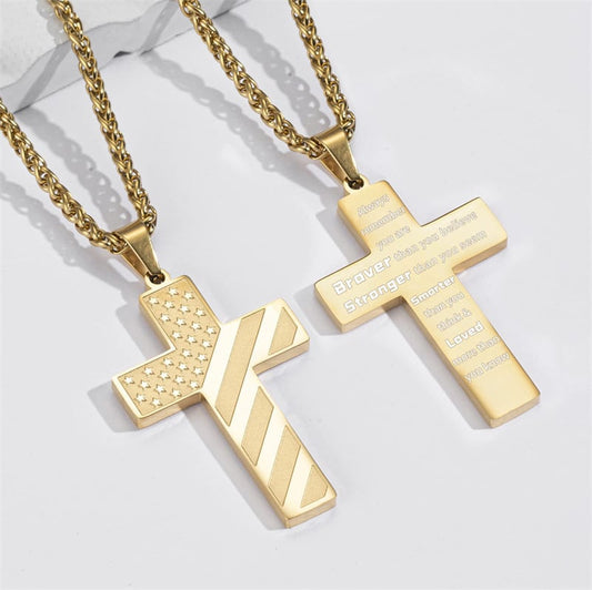 Flag Cross Necklace