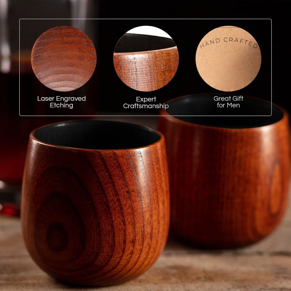 Handmade and Charred Drinking Vessel -Original Wooden Bourbon Drinking Glass