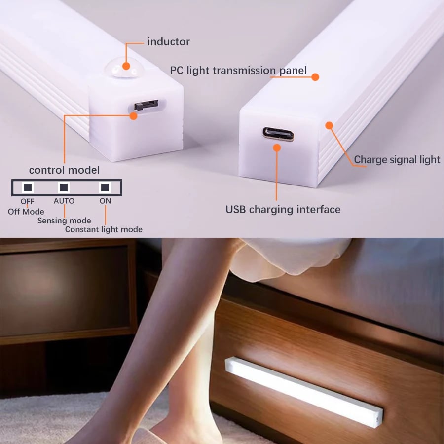 Punch-Free Smart Sensor Magnetic Rechargeable LED Lights