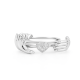 Open Hands Heart Ring Fede Gimmel Clasped Hands Ring Holding Hands Claddagh Band Hug Ring Bronze Couple Rings for Women