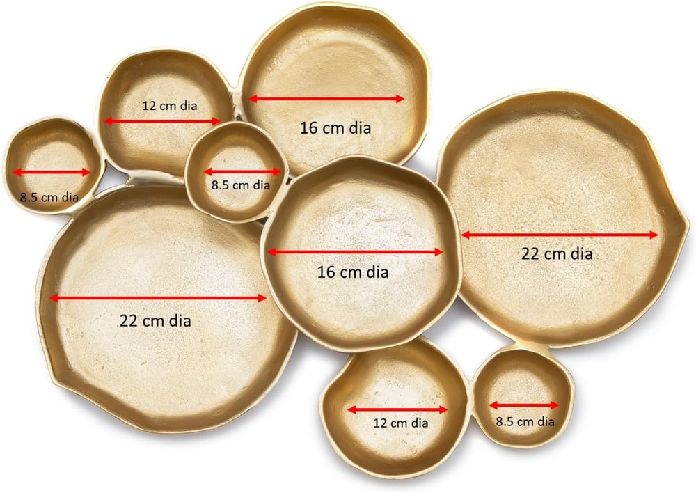 🍽️ Cluster Accent Bowls – Shiny Gold Brass Snack & Appetizer Serving Dish