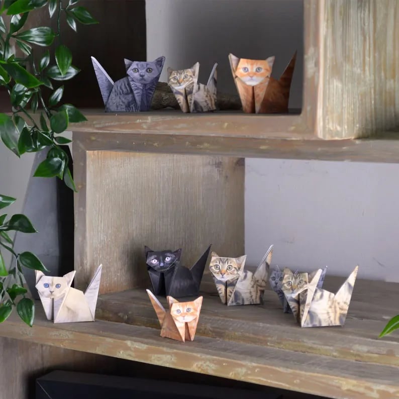 Easy DIY Paper Cats Kit | Guided Lines & Instructions Included