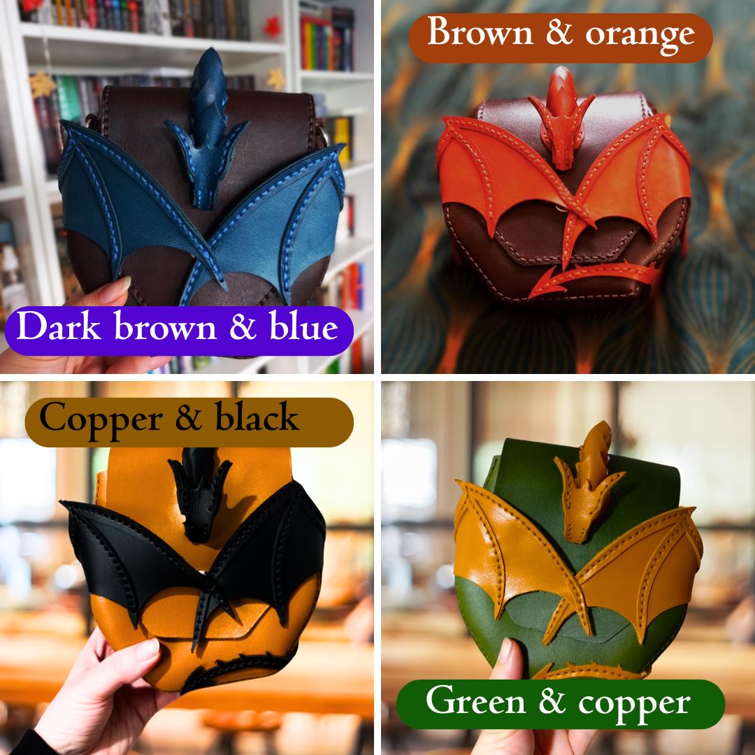 Dragon Embrace dragon handbag, natural leather