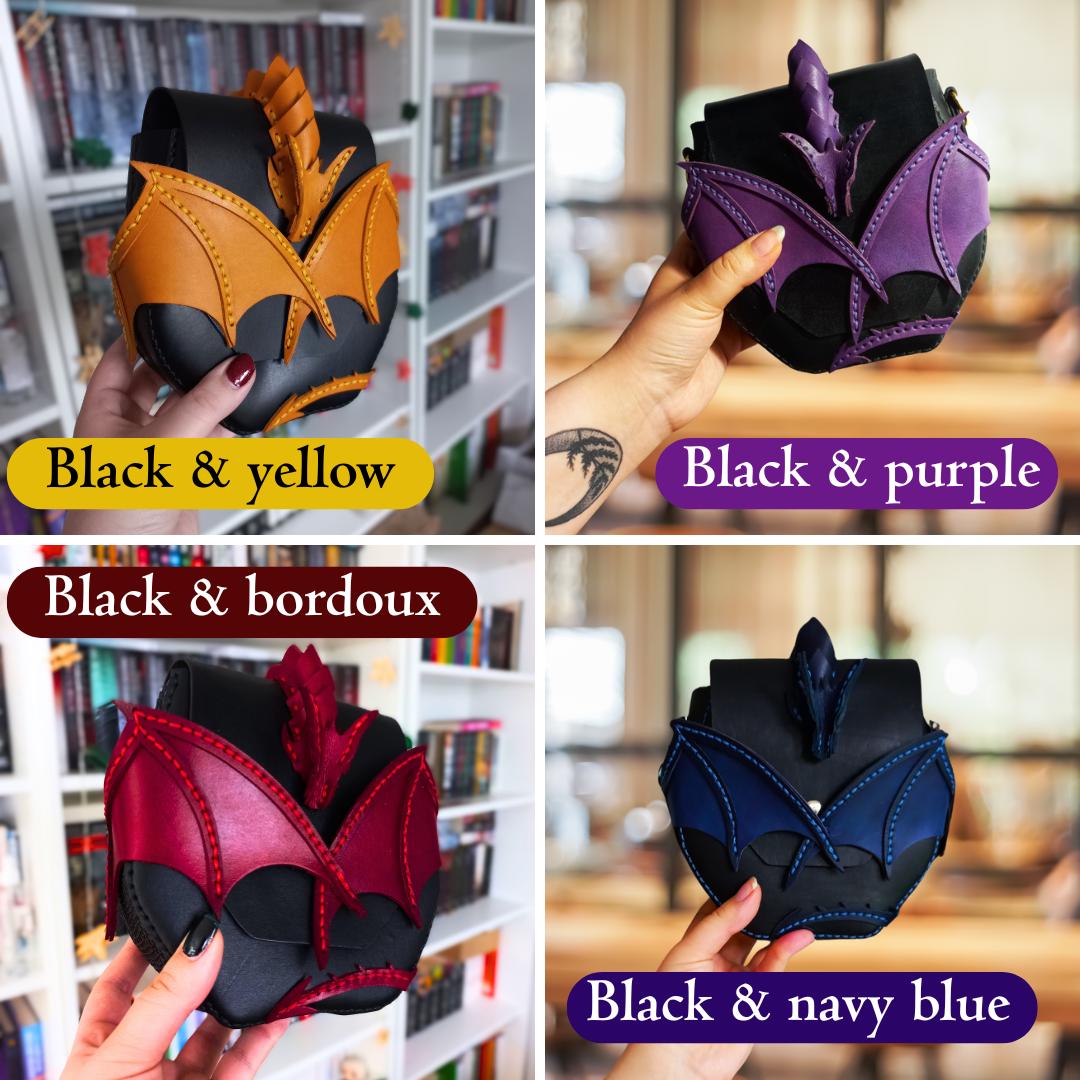 Dragon Embrace dragon handbag, natural leather