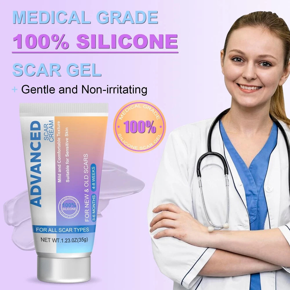 Silicone Scar Cream Scar Gel - Advanced Scar Treatment Keloid Bump Removal